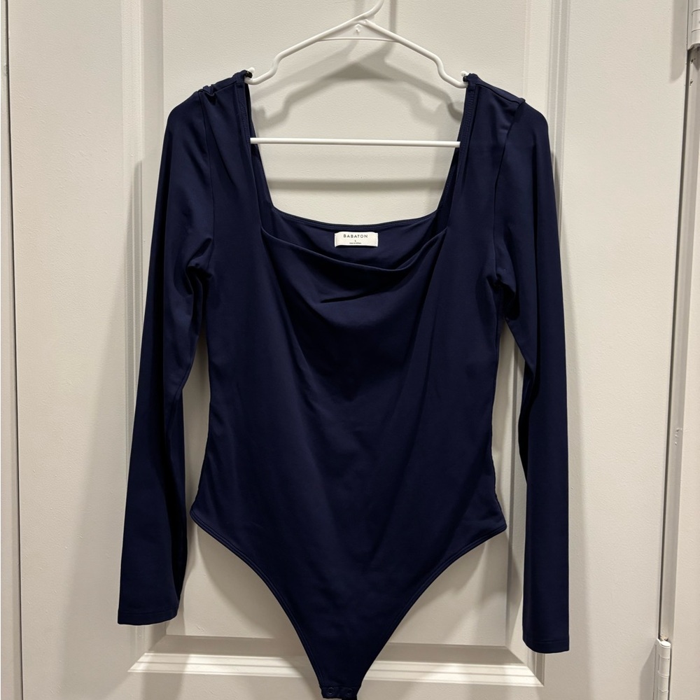 Aritzia Navy Blue Long Sleeve Bodysuit